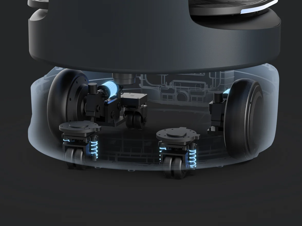 Detail des gefederten Fahrwerks